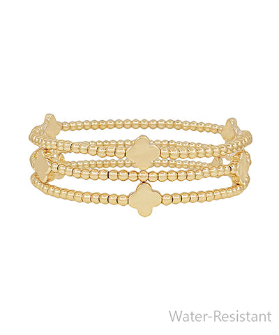 Gold & Pearl Beaded Stretch Bracelets
