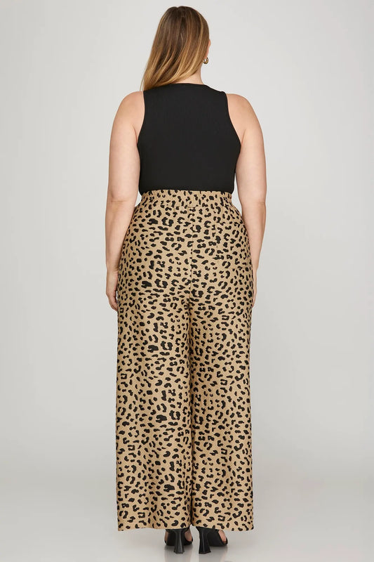 ✨  Wide-Leg Leopard Pants