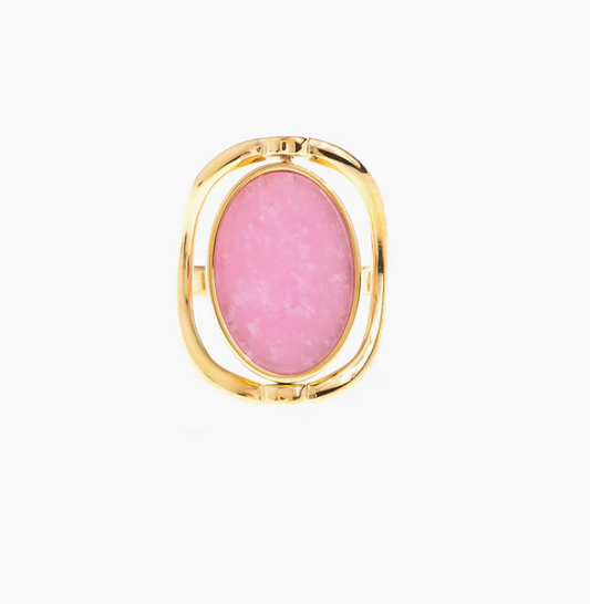 Large Pink Natural Spinning Stone Ring