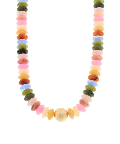 Multi stone beaded necklace