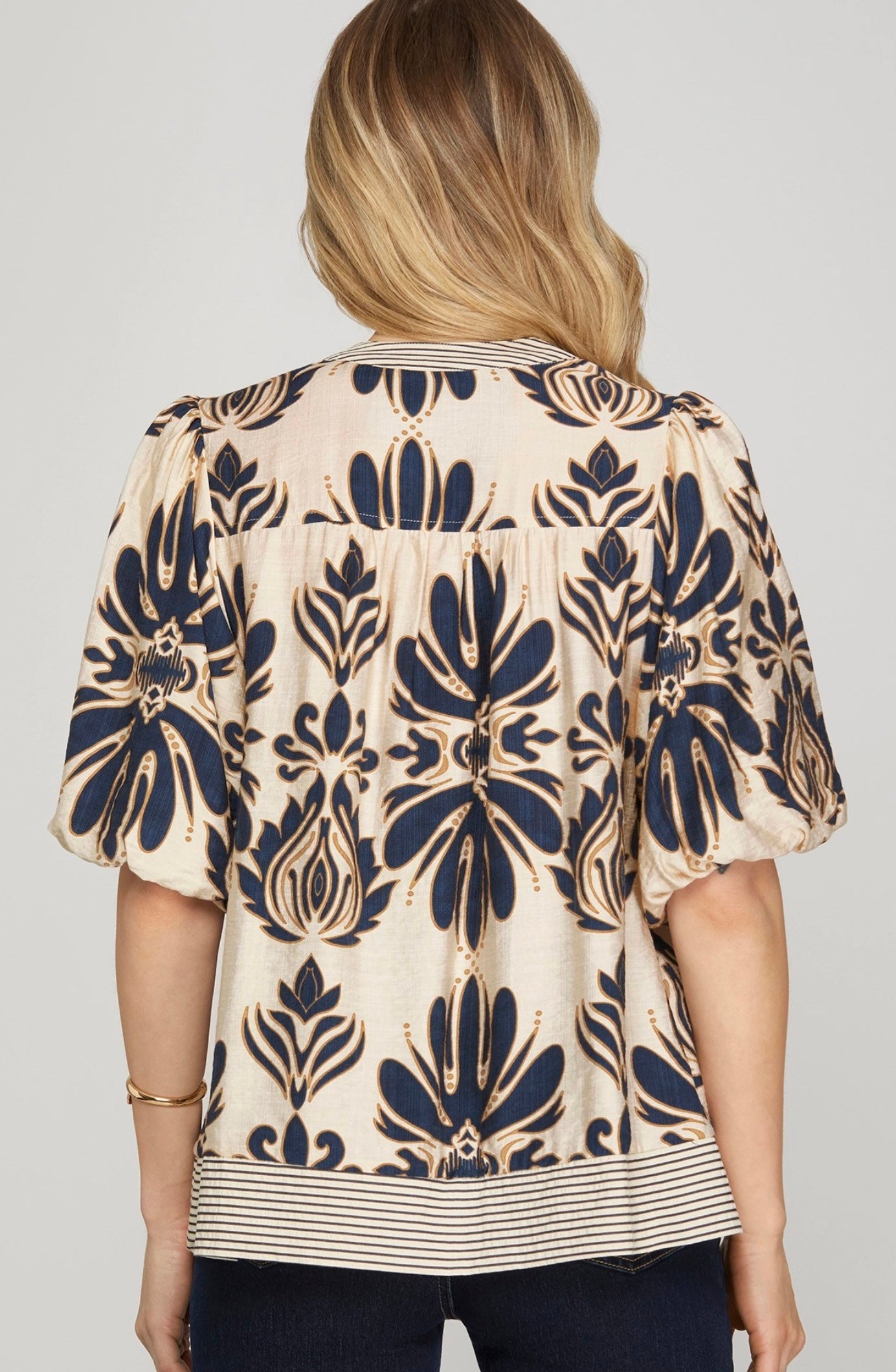 Boho Bloom Puff Sleeve Blouse