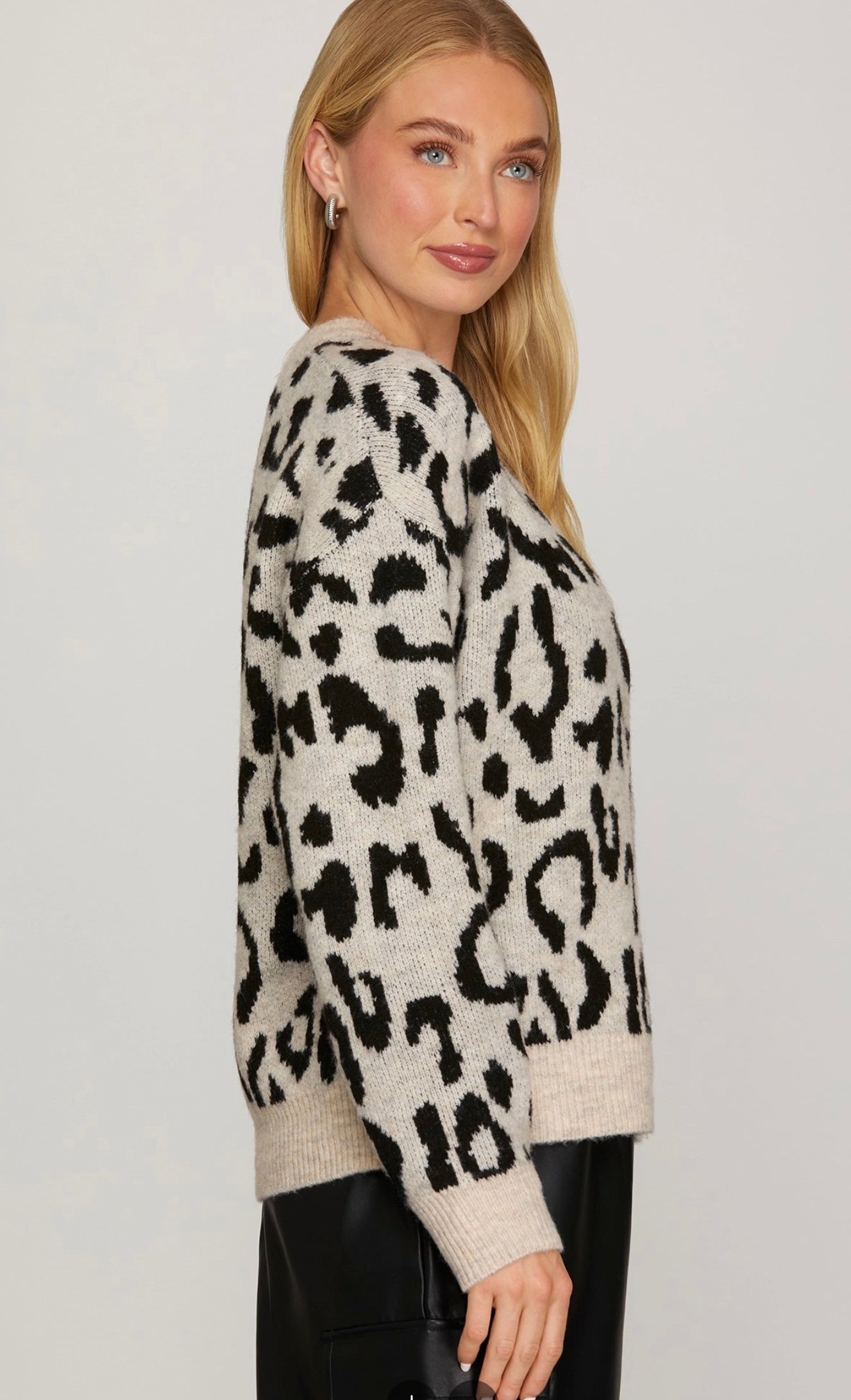 Leopard Print Pullover Sweater