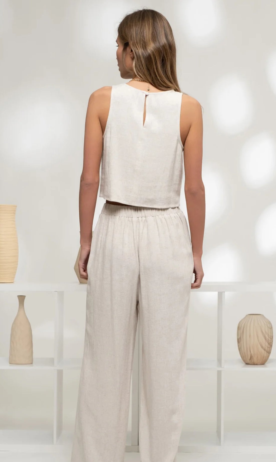 Linen high waisted pants- TWS