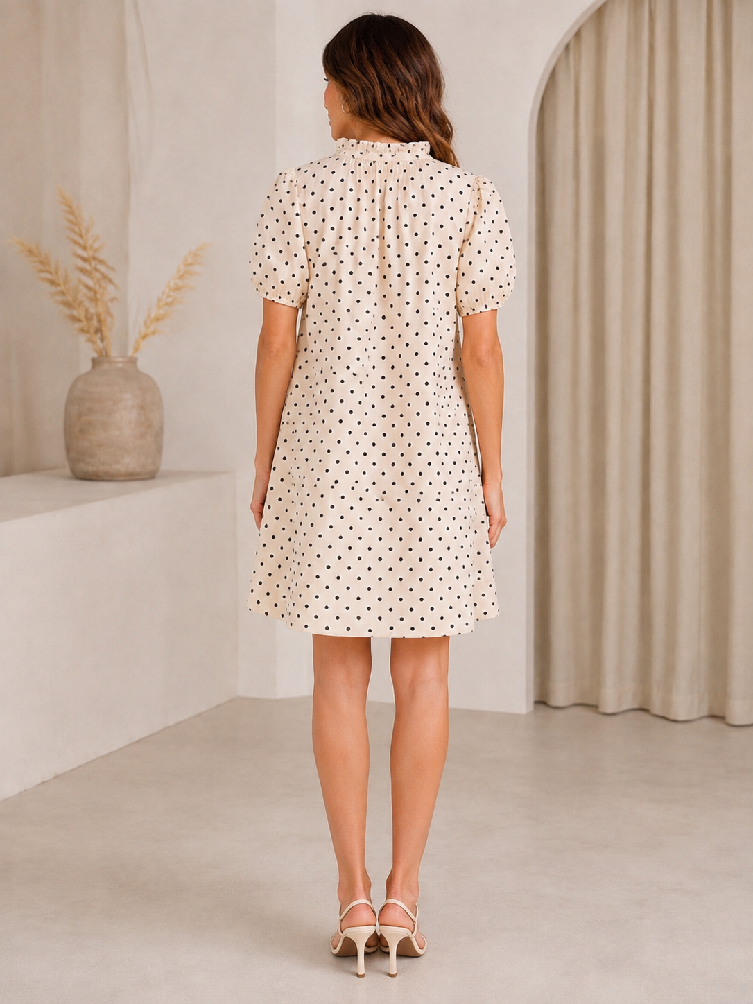 Café Dot Mini Dress