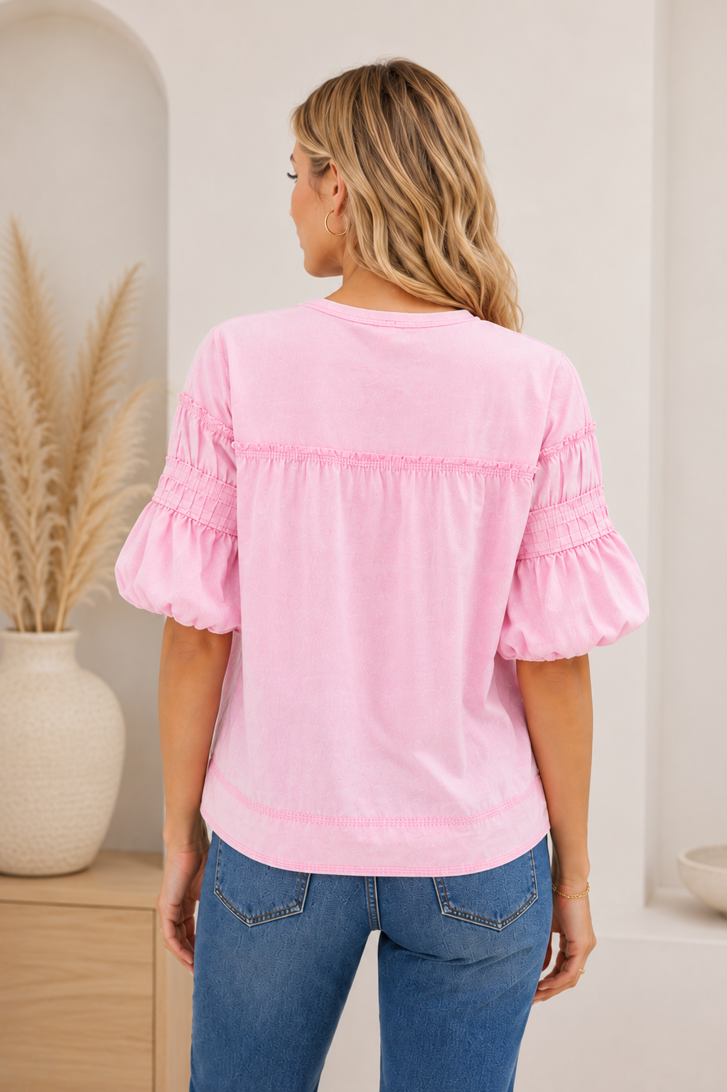 Blush & Bloom Puff Sleeve Top