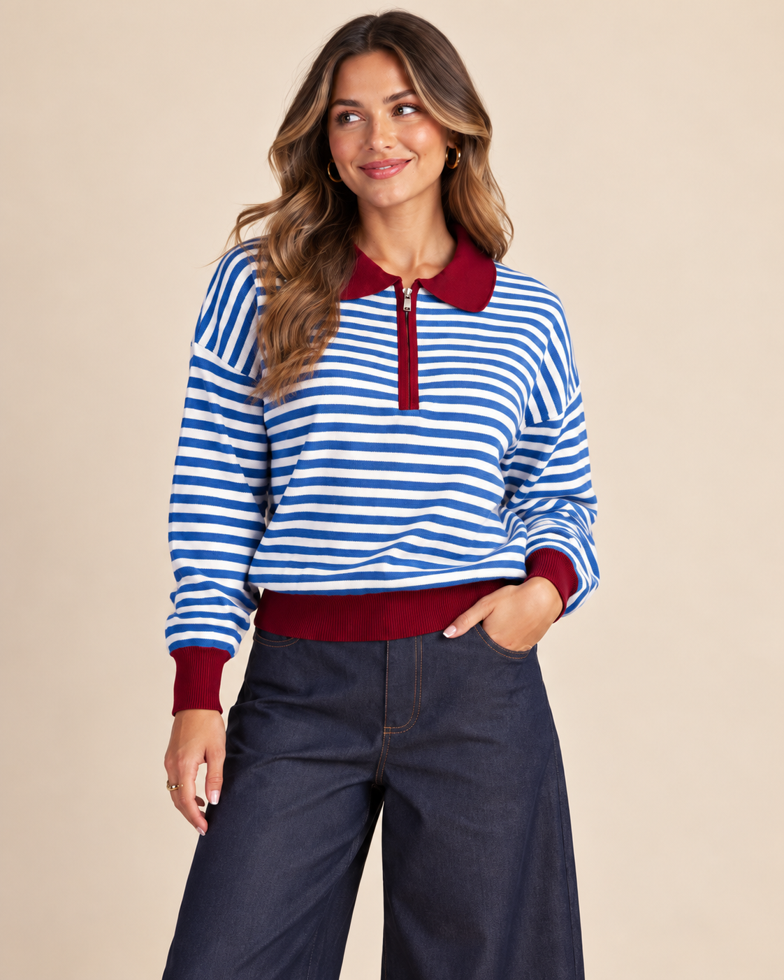 The Portside Stripe Quarter-Zip