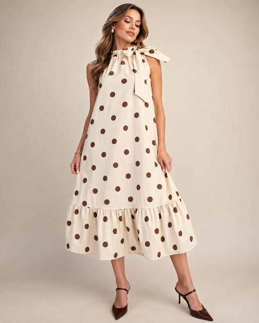 The Cocoa Dot Midi Dress