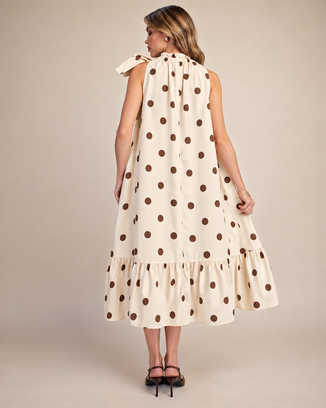 The Cocoa Dot Midi Dress