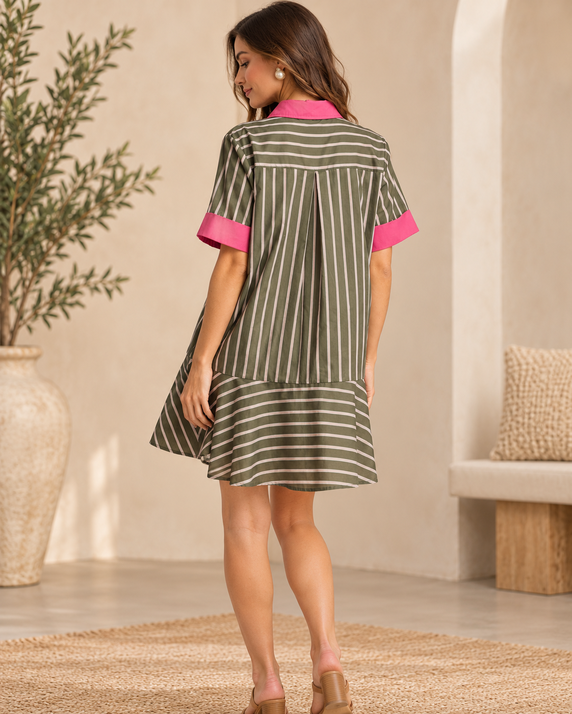 The Olive Pop Stripe Dress