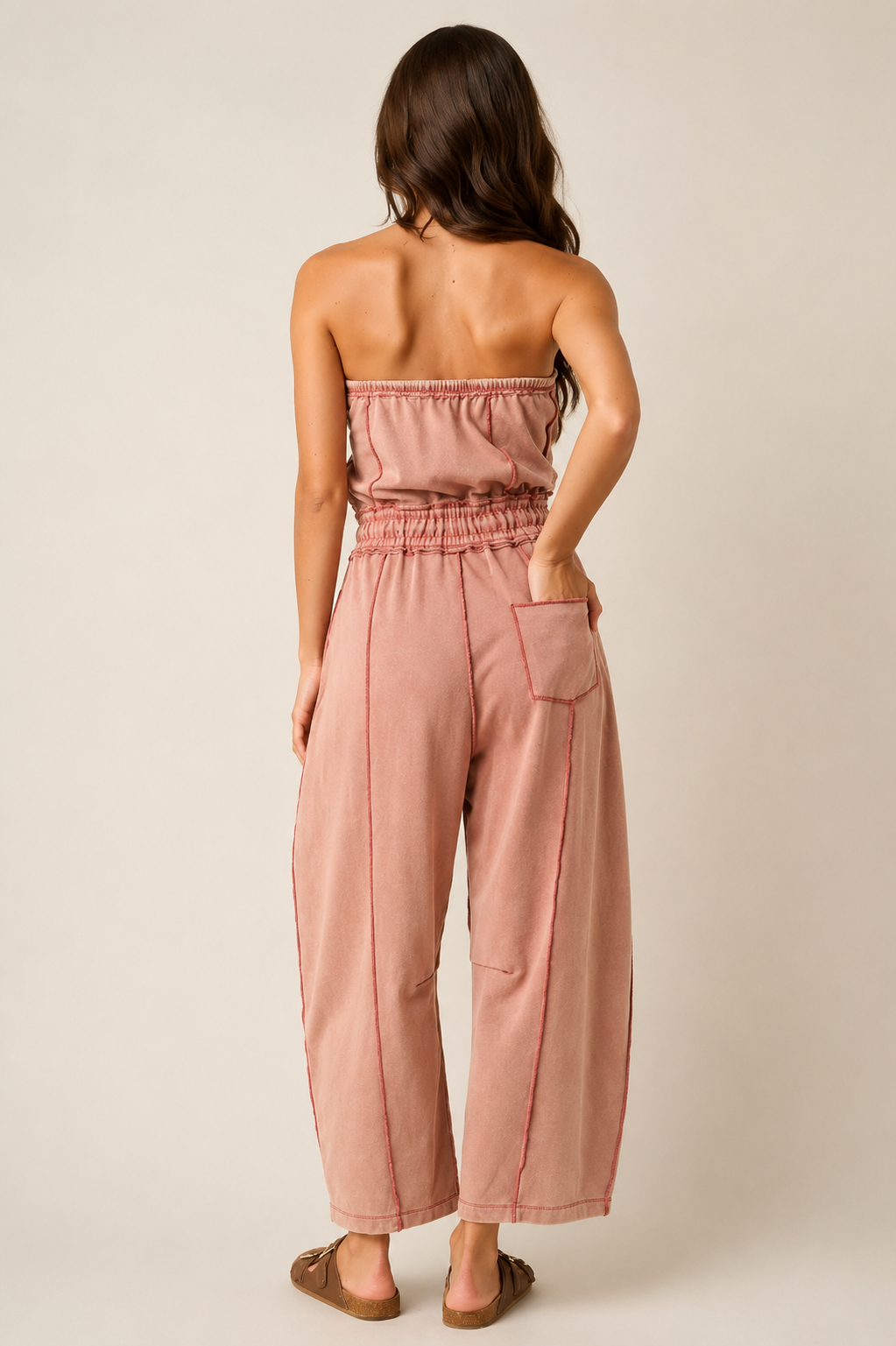 Coastal Ease Strapless Jumpsuit