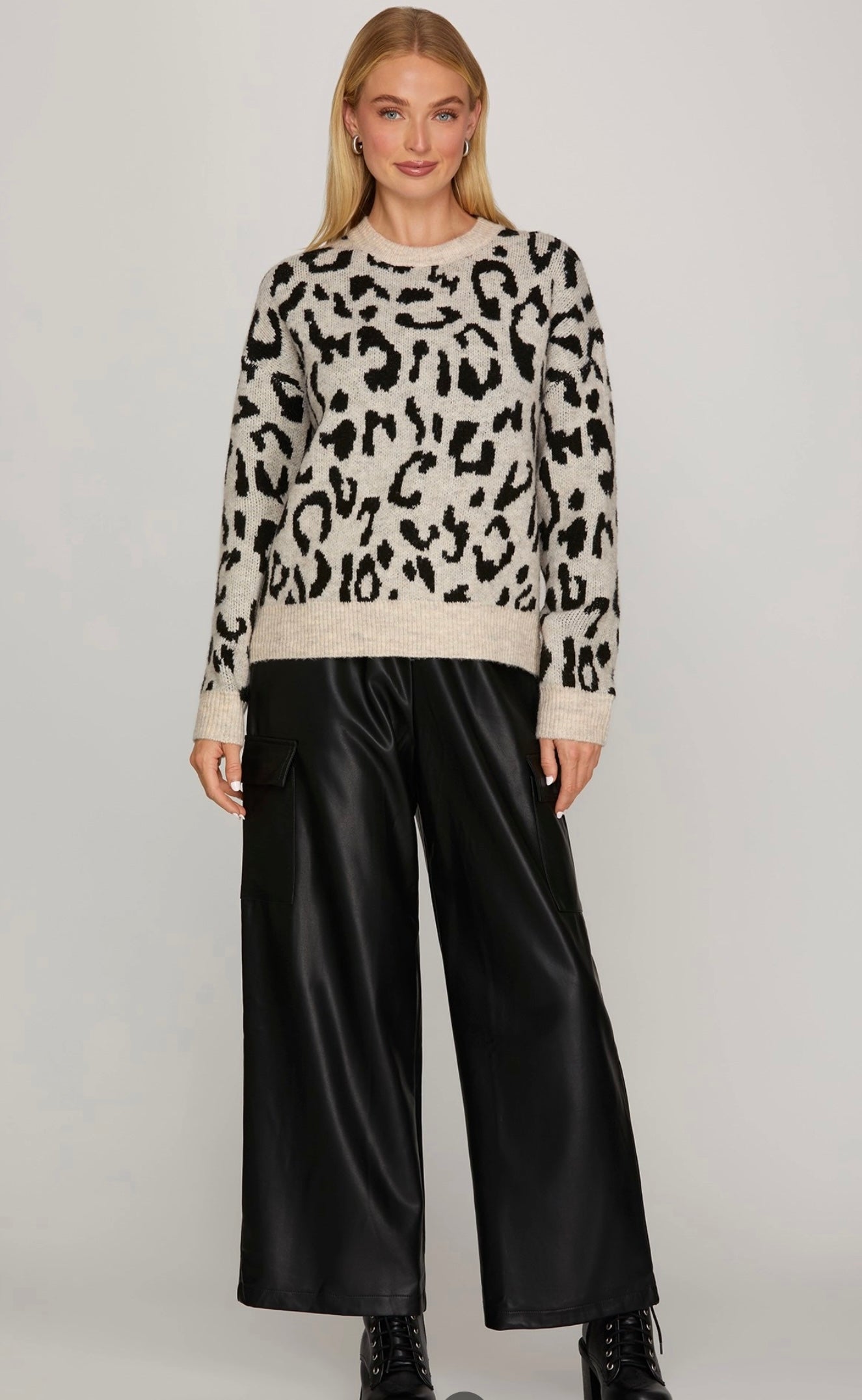 Leopard Print Pullover Sweater