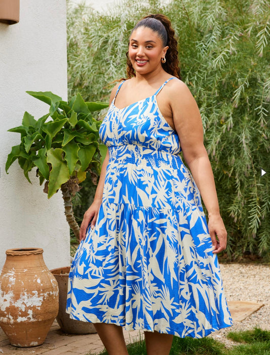Floral print short maxi dress