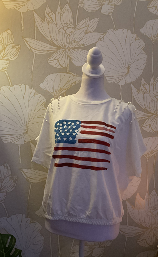Patriotic pearl top