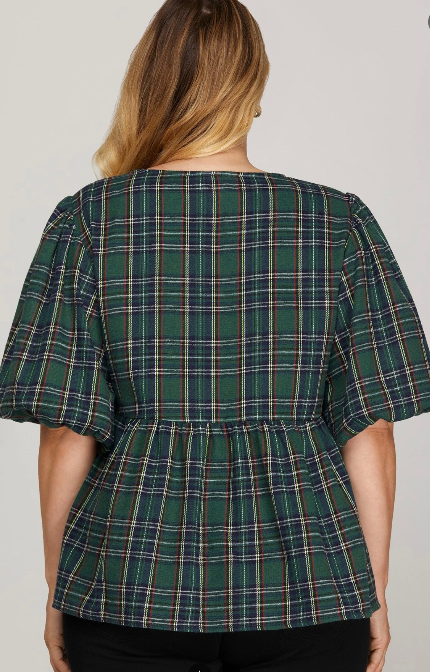 Highland Plaid Bow Top