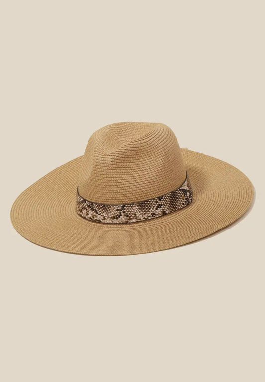 Snakeskin Band Straw Hat