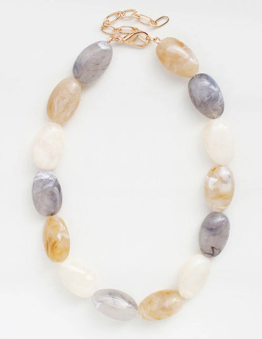 Neutral Gray Statement Necklace