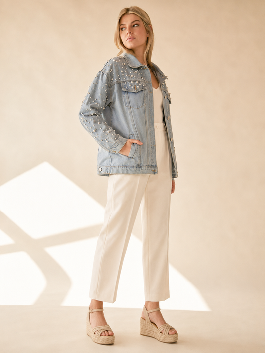 Pearl & Shine Embellished Denim Jacket