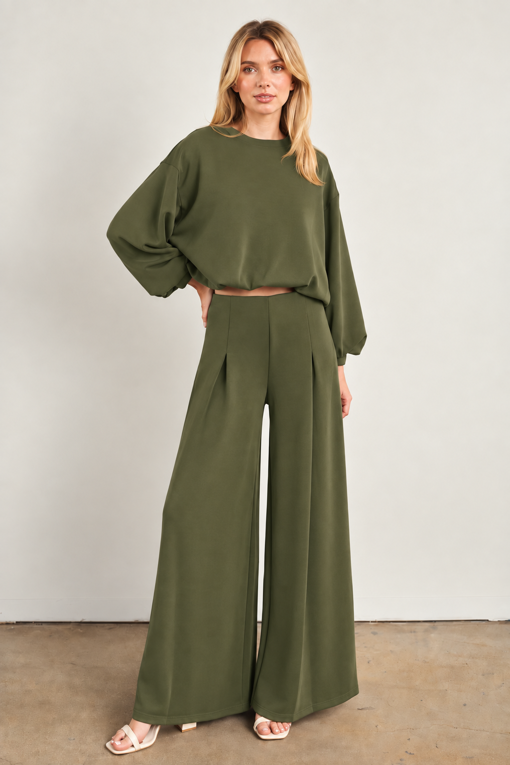 The Olive Hour Bubble-Hem Top