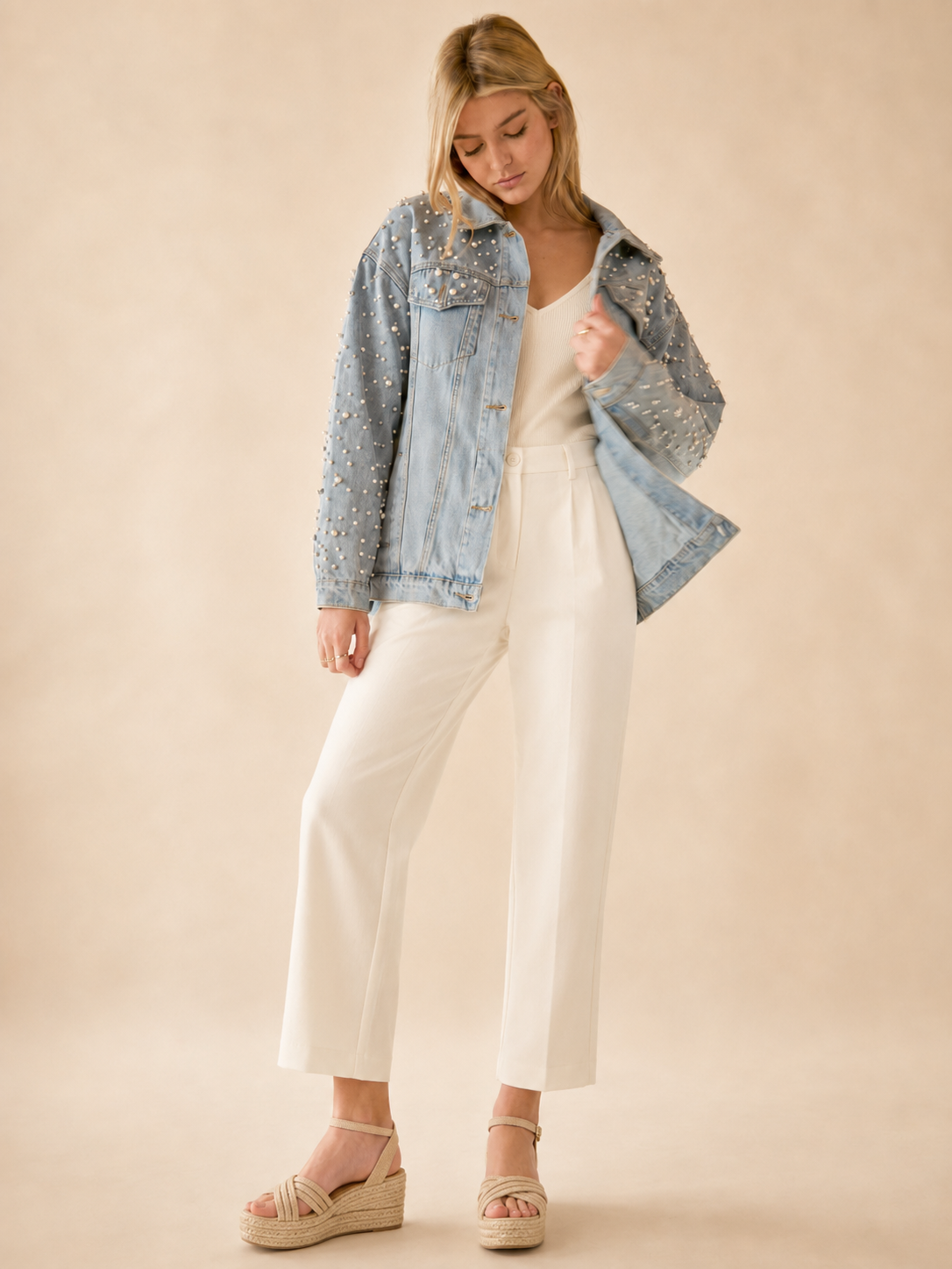 Pearl & Shine Embellished Denim Jacket