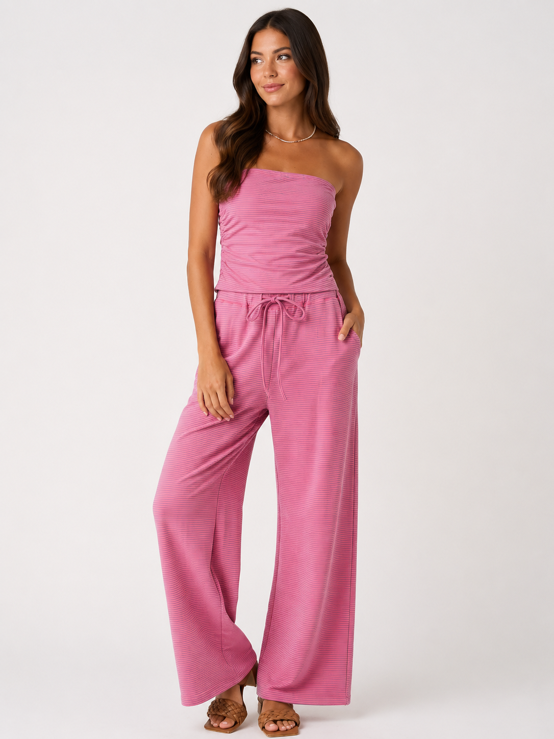 Pretty in Pink Wide-Leg Pant Set