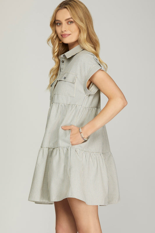 Folded Drop Shoulder Dress