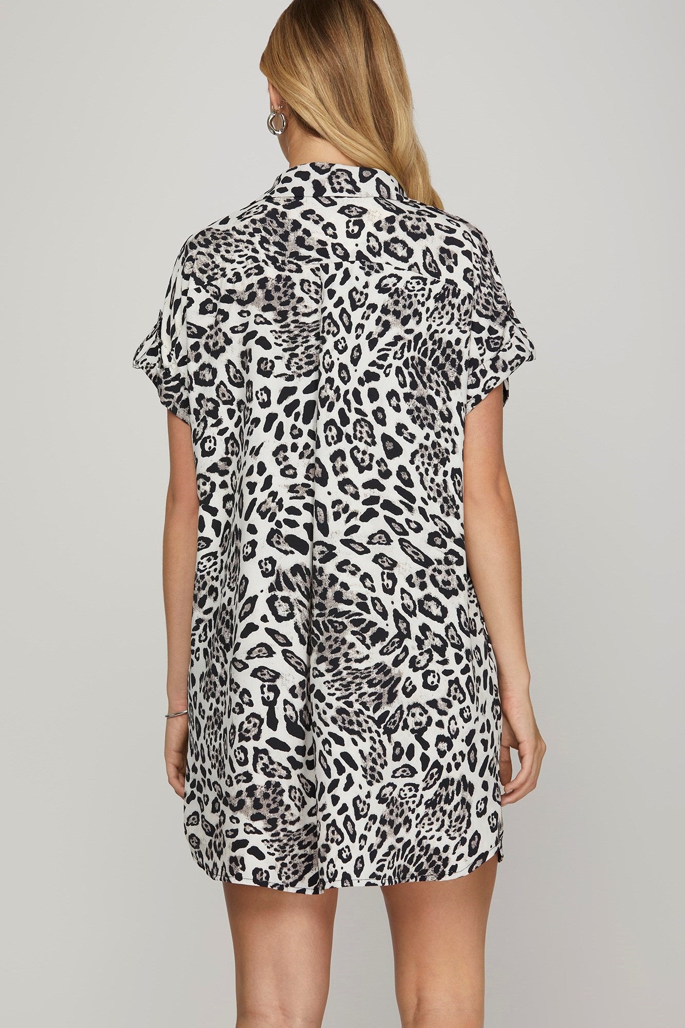 ANIMAL PRINT SHIRT DRESS