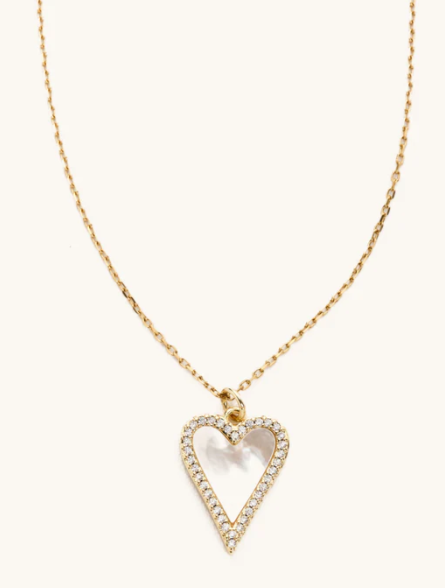 White Shell Heart Necklace