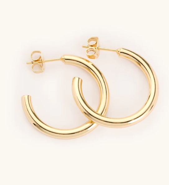 Gold Plated Medium Hoops