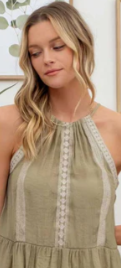 Detailed Tie Halter Top