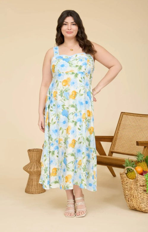 The Citrus Bloom Midi Dress