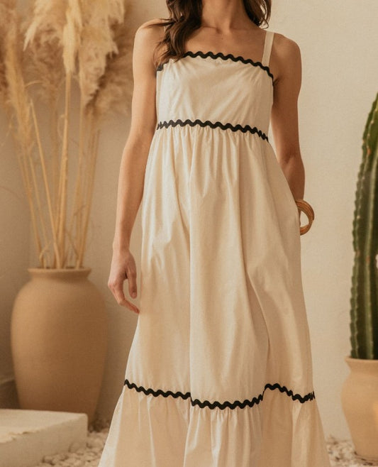 Midi Dress With Trim