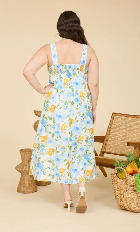 The Citrus Bloom Midi Dress