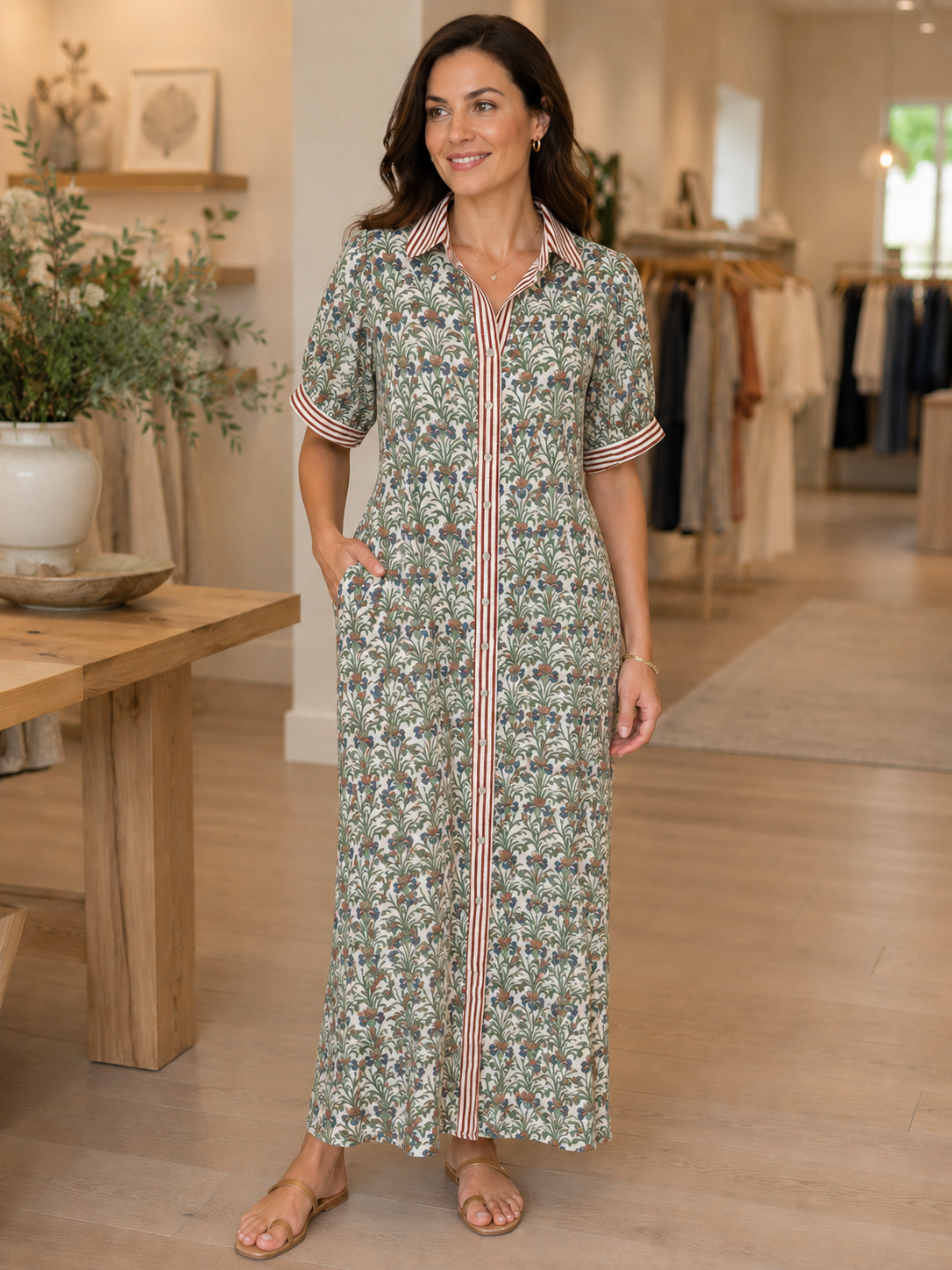 Garden Gree Magnolia Midi Dress