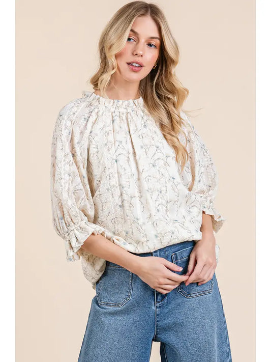 Floral Peasant Blouse 🌿