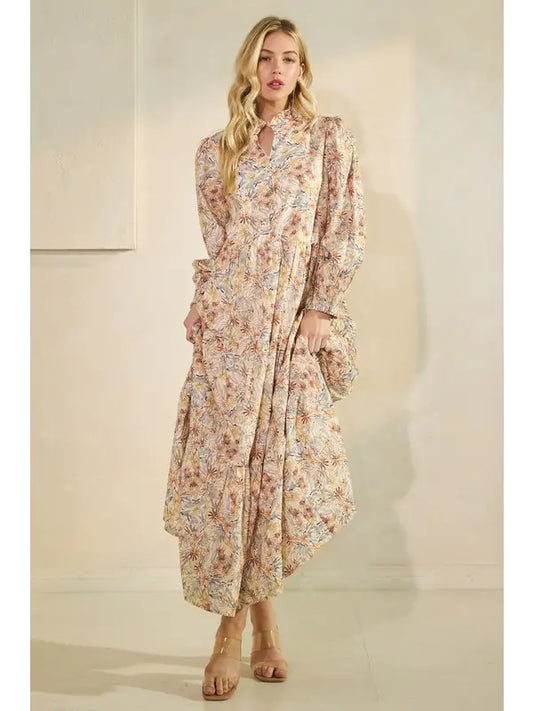 Floral Button-Down Maxi Dress