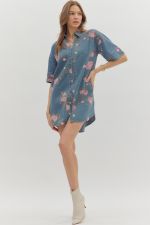 Denim Dress Floral Print