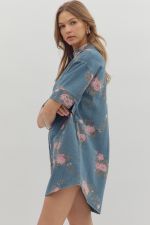 Denim Dress Floral Print