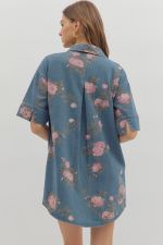 Denim Dress Floral Print