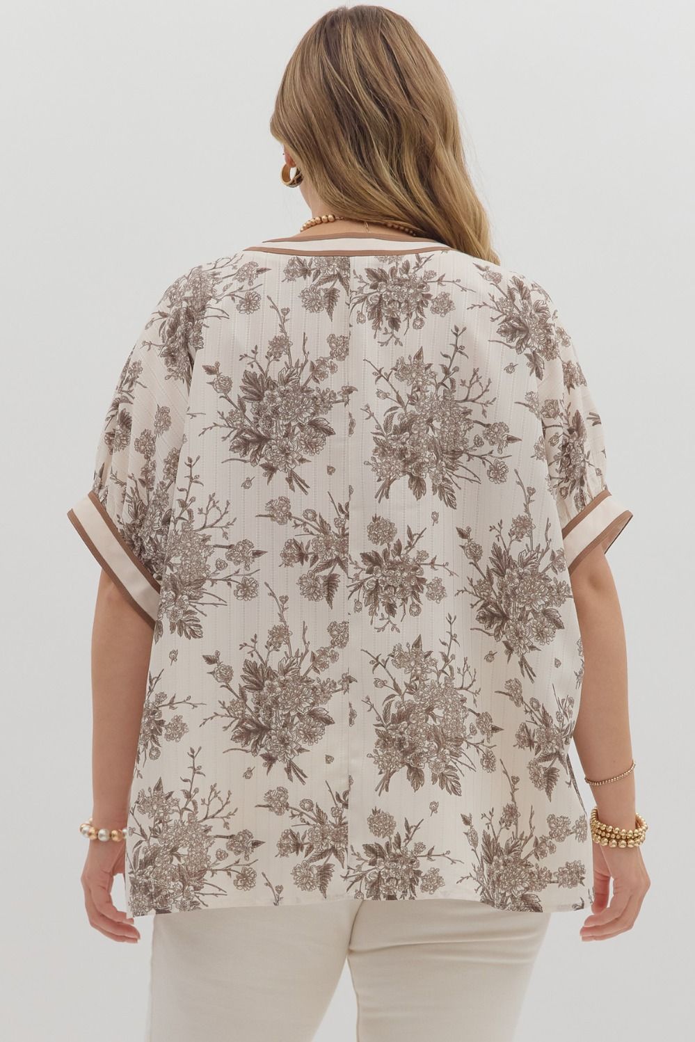 Vintage Bloom Batwing Blouse